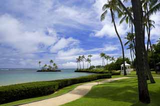 photo,material,free,landscape,picture,stock photo,Creative Commons,A Hawaiian resort, beach, sandy beach, blue sky, Lasi