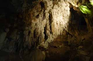 Foto, materieel, vrij, landschap, schilderstuk, bevoorraden foto,Ishigaki-jima Eiland stalactite grot, Kalkpegel grot, Kalkpegel, Kalksteen, Grot