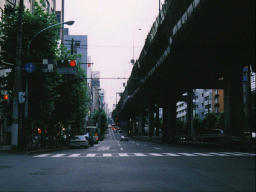 photo,material,free,landscape,picture,stock photo,Creative Commons,Aoyama Street 6:00 p.m., expressway, traffic signal, , 