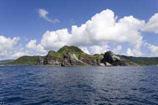 fotografia, materiale, libero il panorama, dipinga, fotografia di scorta,Faro di Kanzaki, montagna rocciosa, faro, cielo blu, Il mare