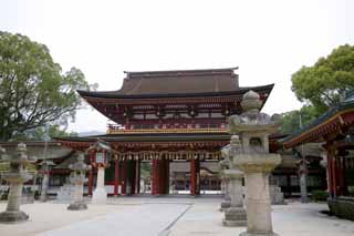 fotografia, materiale, libero il panorama, dipinga, fotografia di scorta,Temma, sacrario di Dazaifu, Michizane Sugawara, prenda a sassate cesto di lanterna, Sacrario scintoista, Decorazione