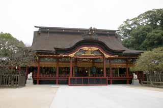 fotografia, materiale, libero il panorama, dipinga, fotografia di scorta,Temma, sacrario di Dazaifu, Michizane Sugawara, sacrario principale, Sacrario scintoista, Decorazione