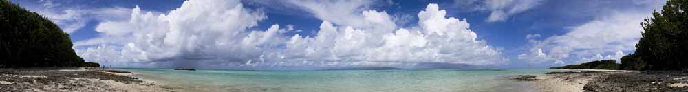 photo, la matire, libre, amnage, dcrivez, photo de la rserve,Vue entire de plage de sable d'une toile, panorama, nuage, ciel bleu, Vert meraude
