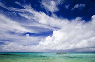 fotografia, materiale, libero il panorama, dipinga, fotografia di scorta,Il cielo di un paese meridionale, nube, Il mare, cielo blu, Verde di smeraldo