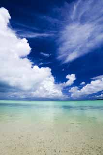 photo, la matire, libre, amnage, dcrivez, photo de la rserve,Une plage de pays du sud, plage sablonneuse, ciel bleu, plage, nuage