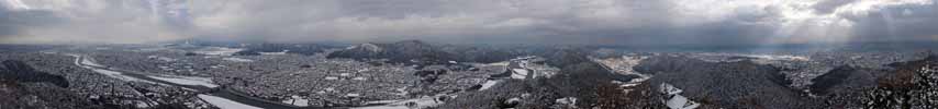 photo,material,free,landscape,picture,stock photo,Creative Commons,A panorama of Gifu, It is snowy, The NagarRiver, Gifu, town