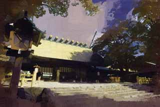 illust,tela,gratis,paisaje,fotografa,idea,pintura,Lpiz de color,dibujo,Shrine de Atsuta - jingu, Santuario sintosta, Oracin, Shinto, Religin