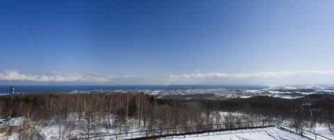 Foto, materiell, befreit, Landschaft, Bild, hat Foto auf Lager,Das Meer von Okhotsk von Tentozan, Das Meer von Okhotsk, Es ist schneebedeckt, Wald, 