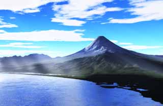 Foto, materiell, befreit, Landschaft, Bild, hat Foto auf Lager,5,000m Mt. Fuji, Stiel des Lichtes, Wolke, Fuji, Das Meer