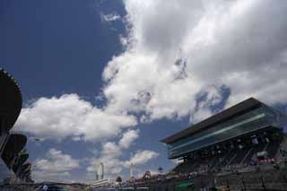 fotografia, materiale, libero il panorama, dipinga, fotografia di scorta,Il cielo di Circuito di Suzuka, ippodromo, Terra che corre, circuito, Le bancarelle