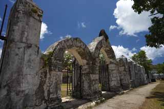 fotografia, materiale, libero il panorama, dipinga, fotografia di scorta,Un cancello di giorni passati, Il cancello, Ishigaki, Accumulare-pietre, Un arco