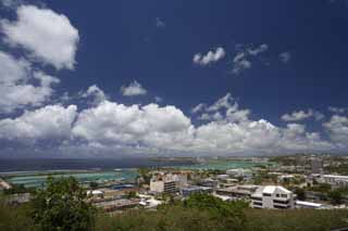 fotografia, materiale, libero il panorama, dipinga, fotografia di scorta,Da un forte di Apugan, isola meridionale, costruendo, nube, 