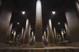 photo,material,free,landscape,picture,stock photo,Creative Commons,A huge underground shrine, Concrete, pillar, reservoir, basement