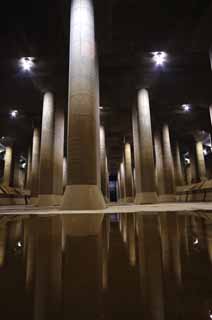 fotografia, materiale, libero il panorama, dipinga, fotografia di scorta,Un sacrario sotterraneo ed enorme, Concreto, pilastro, serbatoio, cantina