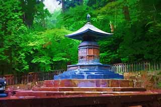 illustration,material,free,landscape,picture,painting,color pencil,crayon,drawing,Deepest-placed shrine tower for Taho-nyorai of Tosho-gu Shrine, grave, tower for Taho-nyorai, Edo, world heritage