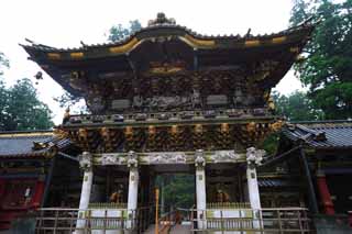 photo,material,free,landscape,picture,stock photo,Creative Commons,The Tosho-gu Shrine positive light gate back, The positive light gate, world heritage, sculpture, I am luxurious