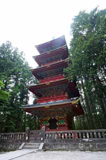 fotografia, materiale, libero il panorama, dipinga, fotografia di scorta,Cinque pagoda di Storeyed di Tosho-gu il sacrario, Tosho-gu il Sacrario, Cinque pagoda di Storeyed, Io sono cinabro rosso, eredit di mondo