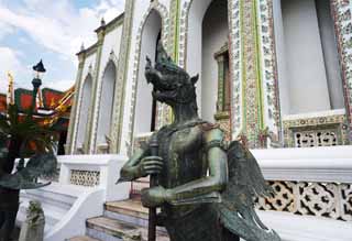 photo,material,free,landscape,picture,stock photo,Creative Commons,A Thai guardian deity, Gold, Buddha, Temple of the Emerald Buddha, Sightseeing