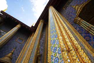 photo,material,free,landscape,picture,stock photo,Creative Commons,A pillar of royal Pantheon, Gold, Buddha, Temple of the Emerald Buddha, Sightseeing