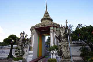 Foto, materiell, befreit, Landschaft, Bild, hat Foto auf Lager,Das Tor des Watts Poe, Buddhistisches Bild, der Tod von Buddha Tempel, Das Tor, Besichtigung