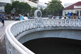 fotografia, materiale, libero il panorama, dipinga, fotografia di scorta,Una ringhiera di un ponte, ringhiera, ponte, Thailandia, fiume