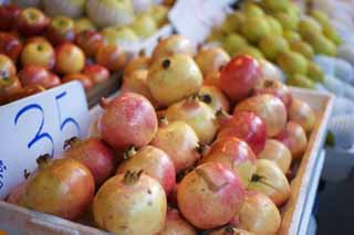 photo,material,free,landscape,picture,stock photo,Creative Commons,A pomegranate, pomegranate, , fruit shop, 