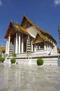 photo, la matire, libre, amnage, dcrivez, photo de la rserve,Wat Suthat, temple, Image bouddhiste, Le couloir principal d'un temple bouddhiste, Bangkok