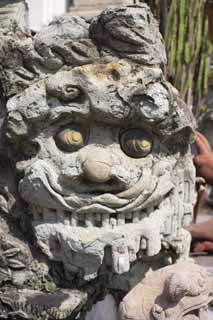 photo,material,free,landscape,picture,stock photo,Creative Commons,A stone statue of Wat Suthat, temple, Buddhist image, stone statue, Bangkok