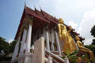 photo, la matire, libre, amnage, dcrivez, photo de la rserve,Bouddha chanceux, temple, Image bouddhiste, Or, Bangkok