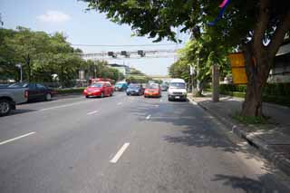 fotografia, materiale, libero il panorama, dipinga, fotografia di scorta,Strada di Bangkok, macchina, motocicletta, strada, Asfalto