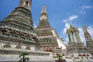 foto,tela,gratis,paisaje,fotografa,idea,Templo del amanecer, Templo, Idea Buddhist, Azulejo, Bangkok