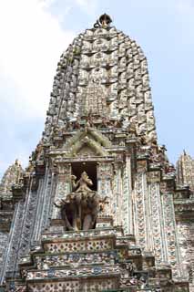 fotografia, materiale, libero il panorama, dipinga, fotografia di scorta,Un'immagine di Tempio di Dawn, tempio, Immagine buddista, tegola, Bangkok