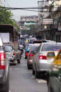 fotografia, materiale, libero il panorama, dipinga, fotografia di scorta,Bangkok grande marmellata di traffico popolare, macchina, marmellata di traffico, Traffico, Confino