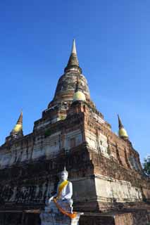 Foto, materiell, befreit, Landschaft, Bild, hat Foto auf Lager,Che-Tag von Ayutthaya, Pagode, Tempel, Buddhistisches Bild, Ayutthaya-berreste