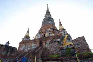 foto,tela,gratis,paisaje,fotografa,idea,Da de Che de Ayutthaya, Pagoda, Templo, Idea Buddhist, Sobras de Ayutthaya