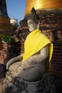 Foto, materieel, vrij, landschap, schilderstuk, bevoorraden foto,EEN Boeddhist afbeelding van Ayutthaya, Boeddhist afbeelding, Boeddha, Pagoda, Ayutthaya verblijft