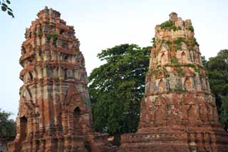 foto,tela,gratis,paisaje,fotografa,idea,Wat Phra Mahathat, La herencia cultural de mundo, Buddhism, Pagoda, Sobras de Ayutthaya