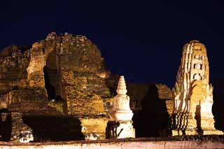 Foto, materieel, vrij, landschap, schilderstuk, bevoorraden foto,Wat Phra Mahathat, Wereldwijd cultureel heritage, Boeddhisme, Gebouw, Ayutthaya verblijft