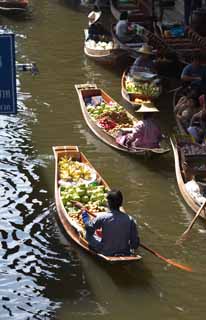 photo,material,free,landscape,picture,stock photo,Creative Commons,Fruit selling of water market, market, Buying and selling, boat, 