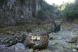 Foto, materiell, befreit, Landschaft, Bild, hat Foto auf Lager,Chikaraishi von Menschenfresser 8, Schlucht, Lava, Schintoistische Strohgirlande, natrliches Monument