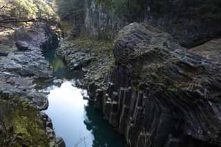 fotografia, material, livra, ajardine, imagine, proveja fotografia,Takachiho-kyo engolem, Desfiladeiro, A superfcie da gua, precipcio, monumento natural