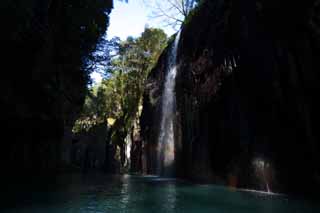 , , , , ,  .,Takachiho-kyo Gorge, Ravine, Backlight, ,  