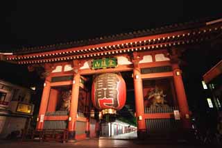 fotografia, materiale, libero il panorama, dipinga, fotografia di scorta,Kaminari-mon il Cancello, Mt. dragone di soldi, Asakusa, facendo il turista macchia, Rigatura di negozi un corridoio