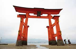 , , , , ,  .,Otorii Itsukushima- Shrine,   , Otorii, Shinto shrine,  cinnabar 