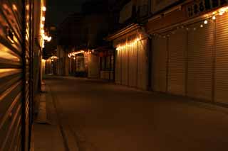 photo,material,free,landscape,picture,stock photo,Creative Commons,The night of an approach to a shrine, World's cultural heritage, road at night, night view, light