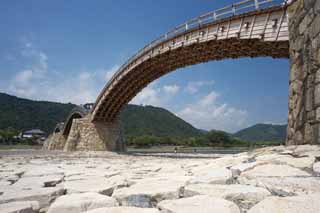 Foto, materieel, vrij, landschap, schilderstuk, bevoorraden foto,Kintai-kyo Bruggen, Kintai-kyo Bruggen, Befaamd lokaal, Bezoekende touristenplaats stip, Brug