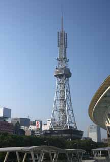 Foto, materieel, vrij, landschap, schilderstuk, bevoorraden foto,Nagoya Television Tower, Tv toren, Een elektrische golf, TV, Tv