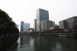 photo,material,free,landscape,picture,stock photo,Creative Commons,Scenery from Yodoyabashi, high-rise building, Tosabori River, building, city