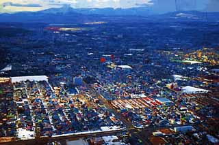 illust, matire, libre, paysage, image, le tableau, crayon de la couleur, colorie, en tirant,Le ciel Chitose-shi, construire, maison, rue, Organisation de ville