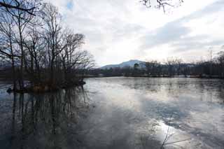 foto,tela,gratis,paisaje,fotografa,idea,Lugar de invierno de Onumakoen, rbol, Lago, Lake Onuma, El sol